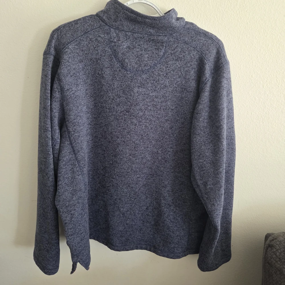 Woolrich Men's Heather Blue Quarter  Snap Up Sweater Size Xl Pocket Pullover